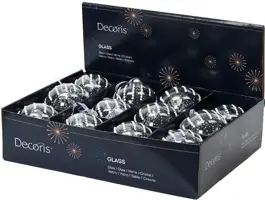 Decoris glazen kerstbal dots 8cm transparant - afbeelding 2