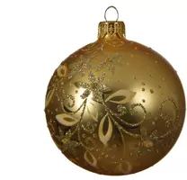 Decoris glazen kerstbal krul tak 8cm licht goud kopen?