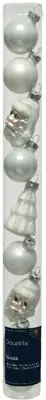 Decoris glazen kerstbal mix figuren winterwit 9 stuks - afbeelding 1