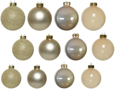 Decoris glazen kerstbal mix parel 42 stuks - afbeelding 2