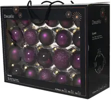 Decoris glazen kerstbal mix vijg 42 stuks