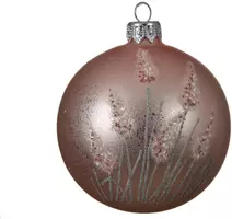 Decoris glazen kerstbal pampasgras 8cm poederroze kopen?