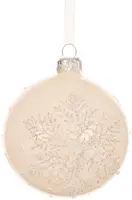 Decoris glazen kerstbal sneeuwvlok 8cm wolwit kopen?