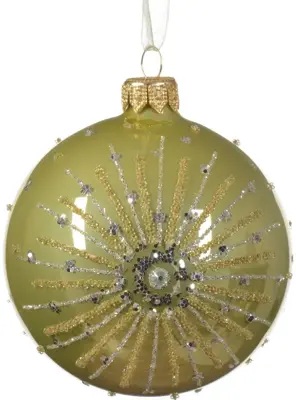 Decoris glazen kerstbal ster 8cm pistache