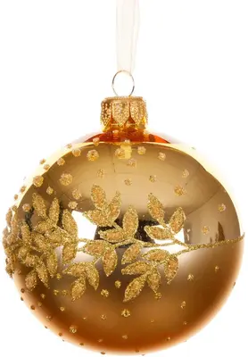 Decoris glazen kerstbal tak 8cm licht goud