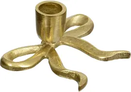 Decoris kandelaar aluminium strik 12x9.5x5cm goud kopen?