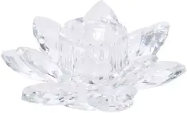 Decoris kandelaar glas bloem 11x3.5cm transparant kopen?