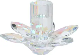 Decoris kandelaar glas bloem 13x8cm transparant kopen?