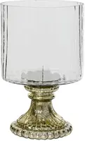 Decoris kandelaar glas deco 15x25cm transparant, goud kopen?