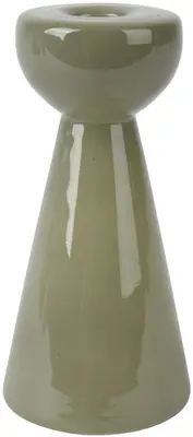 Decoris kandelaar glas deco 8x17cm groen