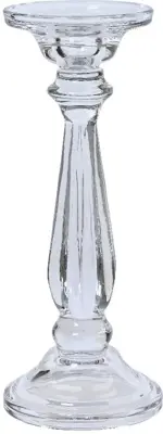 Decoris kandelaar glas rond 10x25cm transparant