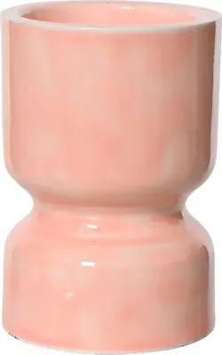 Decoris kandelaar ijzer deco 10.5x15cm roze