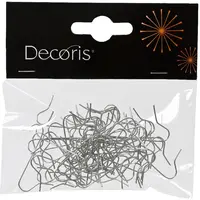 Decoris kerstbalhaakjes zilver 50 stuks