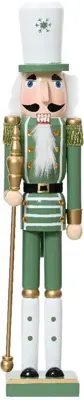 Decoris kerstfiguur hout notenkraker 10x9x50cm groen