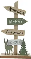 Decoris kerstfiguur hout wegwijzer kerst 16x5x29cm groen, bruin kopen?