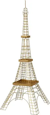 Decoris kerstfiguur ijzer eiffeltoren 65x65x179.5cm goud
