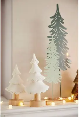 Decoris kerstfiguur metaal kerstboom 5x10.5x37cm groen - afbeelding 2