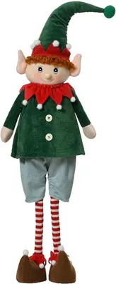 Decoris kerstfiguur polyester elf 23x12x60cm groen