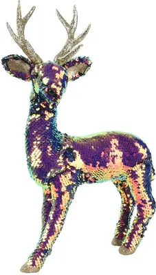 Decoris kerstfiguur polyester hert 26x8x36cm iris