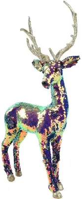 Decoris kerstfiguur polyester hert 42x14x55cm iris