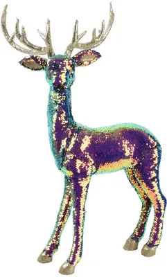 Decoris kerstfiguur polyester hert 50x15x70cm iris