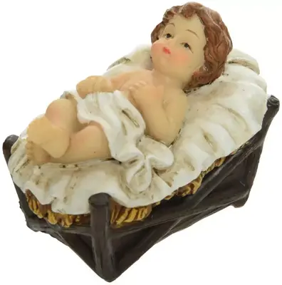 Decoris kerstfiguur polyresin jezus 6x4x5.5cm multi