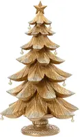 Decoris kerstfiguur polyresin kerstboom 20x25x38cm goud