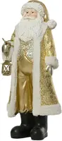Decoris kerstfiguur polyresin kerstman 29x38x92cm goud, wit kopen?