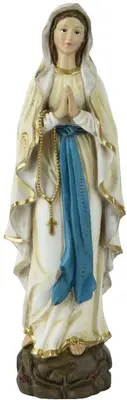 Decoris kerstfiguur polyresin maria 10x12x39.5cm wit