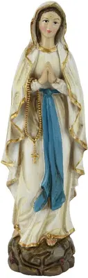 Decoris kerstfiguur polyresin maria 5x6x19.5cm wit