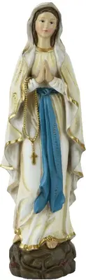 Decoris kerstfiguur polyresin maria 7x9x28cm wit