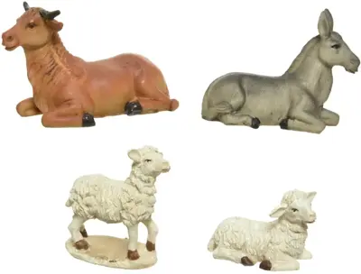 Decoris kerstgroep 4 dieren 3.7cm multi