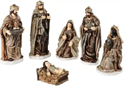 Decoris kerstgroep 6 figuren 19.6cm multi