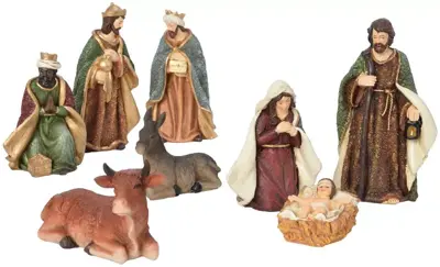 Decoris kerstgroep 8 figuren 20cm multi
