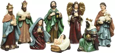 Decoris kerstgroep 8 figuren 9cm multi
