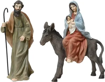 Decoris kerstgroep jozef, maria en jezus 18.5cm multi - afbeelding 1