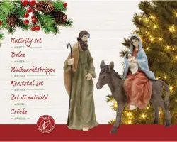 Decoris kerstgroep jozef, maria en jezus 18.5cm multi - afbeelding 2