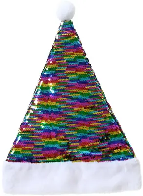 Decoris kerstmuts regenboog 42cm multi