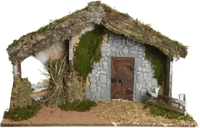 Decoris kerststal naturel 40cm bruin
