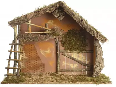 Decoris kerststal naturel 62cm bruin - afbeelding 1