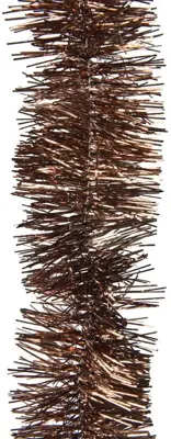 Decoris kunststof guirlande lametta 7x270cm espresso - afbeelding 2