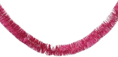 Decoris kunststof guirlande lametta 7x270cm festive roze