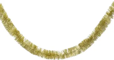 Decoris kunststof guirlande lametta 7x270cm licht goud - afbeelding 1