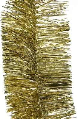 Decoris kunststof guirlande lametta 7x270cm licht goud - afbeelding 2