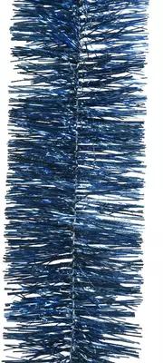 Decoris kunststof guirlande lametta 7x270cm nachtblauw