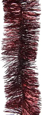 Decoris kunststof guirlande lametta 7x270cm ossenbloed - afbeelding 2
