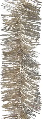 Decoris kunststof guirlande lametta 7x270cm parel - afbeelding 2