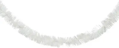 Decoris kunststof guirlande lametta 7x270cm wit - afbeelding 1