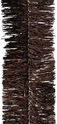 Decoris kunststof guirlande lametta 7x270cm zwarte truffel