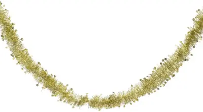 Decoris kunststof guirlande lametta xl ster 10x270cm licht goud - afbeelding 1